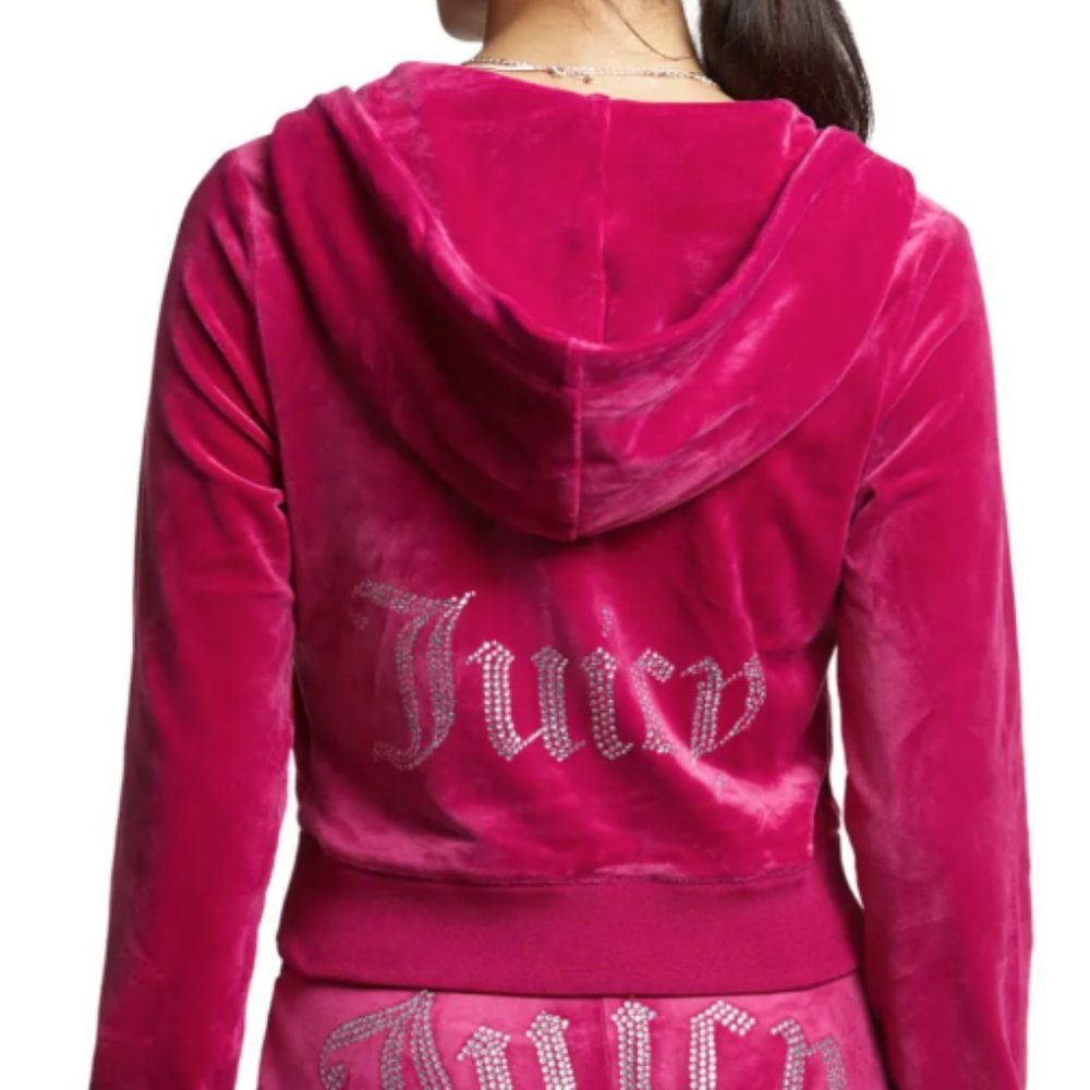 WOMEN'S JUICY COUTURE OG BIG BLING VELOUR ZIP-UP HOODIE
